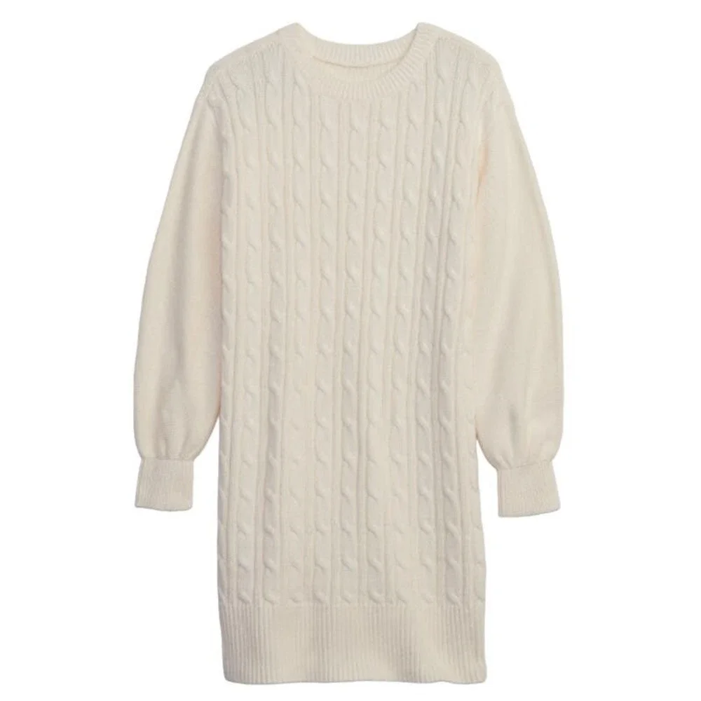 Gap Kids Cable-Knit Sweater Dress in Cream, Size L​​​​​​